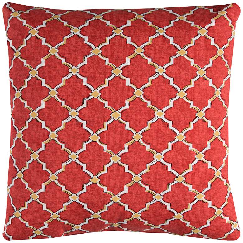 Image 1 Eaton Red Diamond 22" Square Throw Indoor-Outdoor Pillow