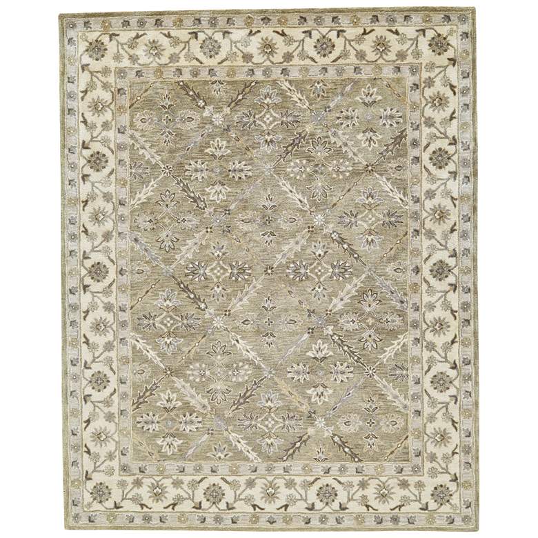 Image 1 Eaton Traditional Oriental Hand Tufted Green Area Rug 8424F