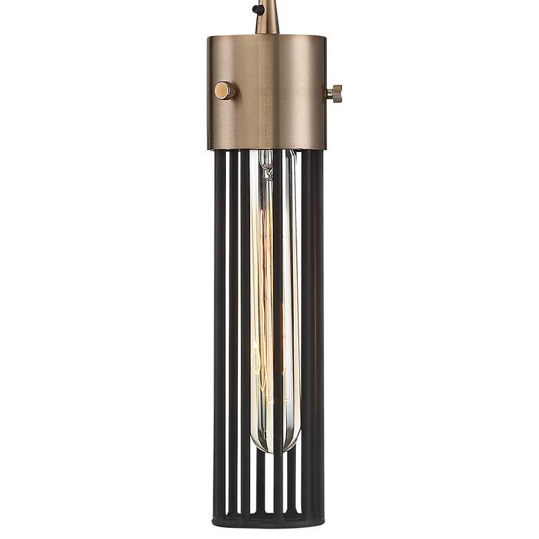 Image 2 Eaves; 1 Light; Wall Sconce; Copper Brushed Brass Finish w/ Matte Black more views