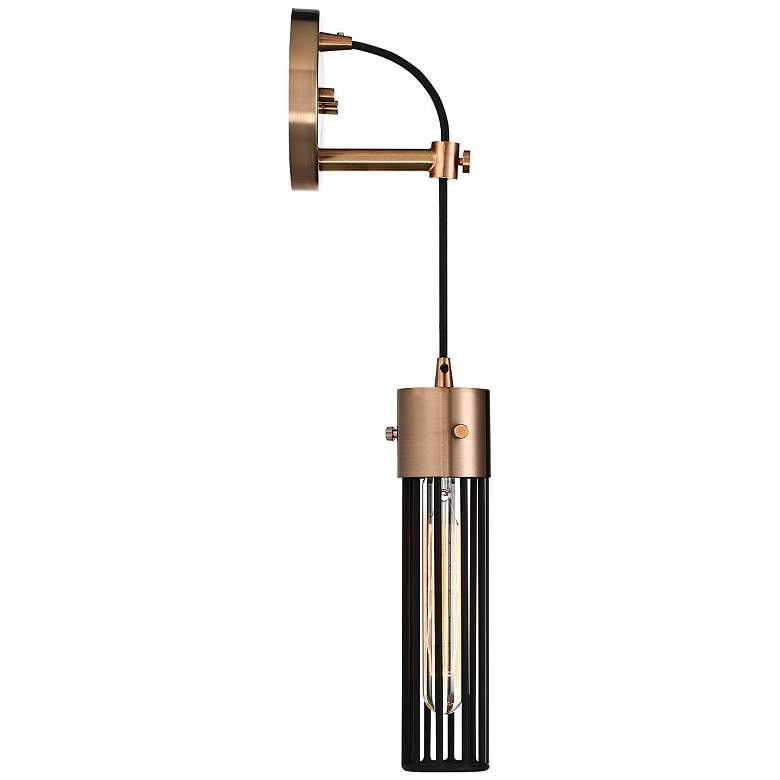 Image 5 Eaves; 1 Light; Wall Sconce; Copper Brushed Brass Finish w/ Matte Black more views