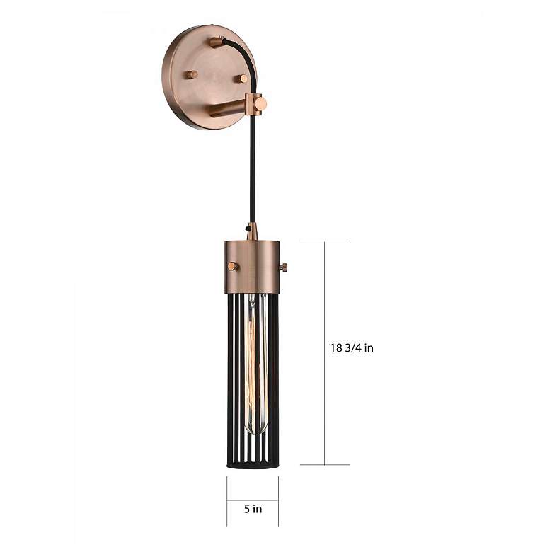 Image 6 Eaves; 1 Light; Wall Sconce; Copper Brushed Brass Finish w/ Matte Black more views