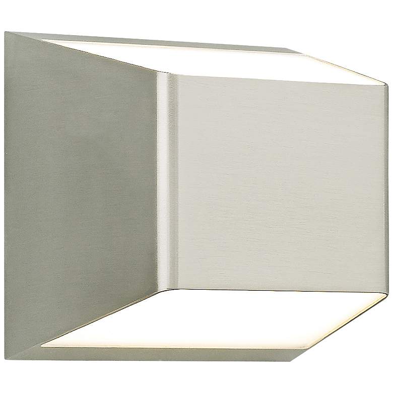 Image 1 Ebb 5 1/4 inchH Satin Nickel Up and Down LED Outdoor Wall Light
