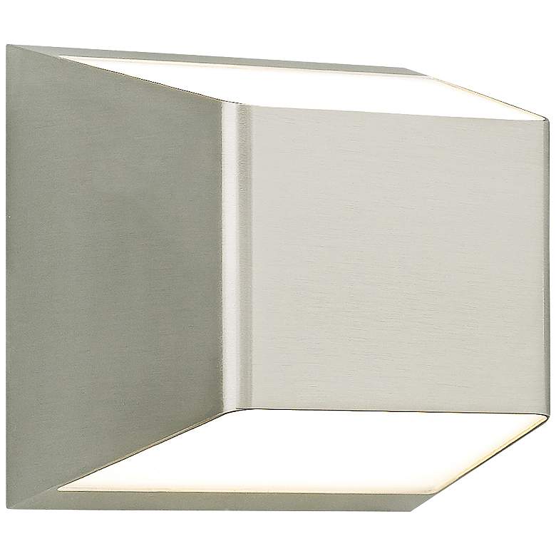 Image 1 Ebb 5 1/4"H Satin Nickel Up and Down LED Outdoor Wall Light