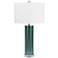 Ebba Luster Iridescent Green Glass Cylinder LED Table Lamp