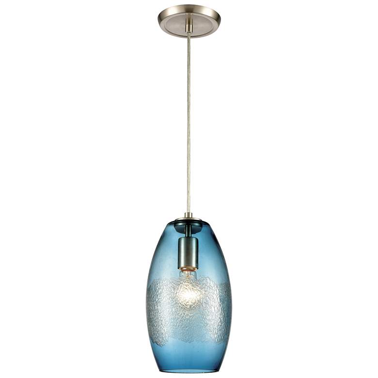 Image 1 Ebbtide 6 Wide 1-Light Mini Pendant Satin Nickel