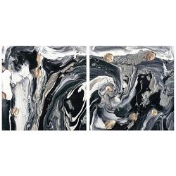 Ebony and Ivory 76&quot; Wide 2-Piece Glass Graphic Wall Art Set