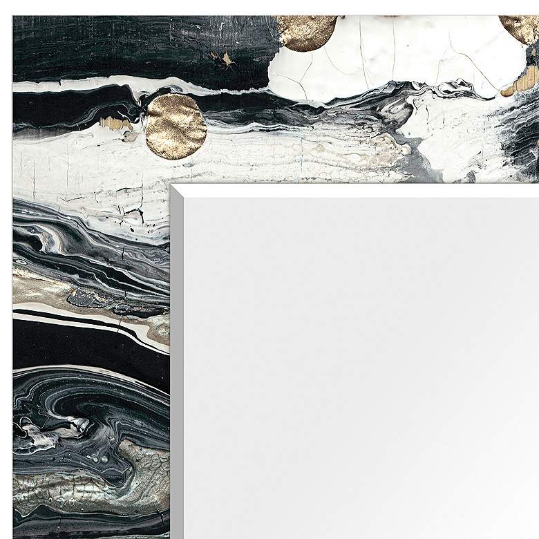 Image 4 Ebony and Ivory Art Glass 36" x 72" Rectangular Wall Mirror more views