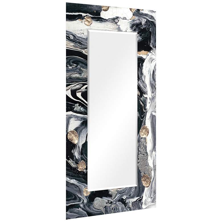 Image 5 Ebony and Ivory Art Glass 36 inch x 72 inch Rectangular Wall Mirror more views