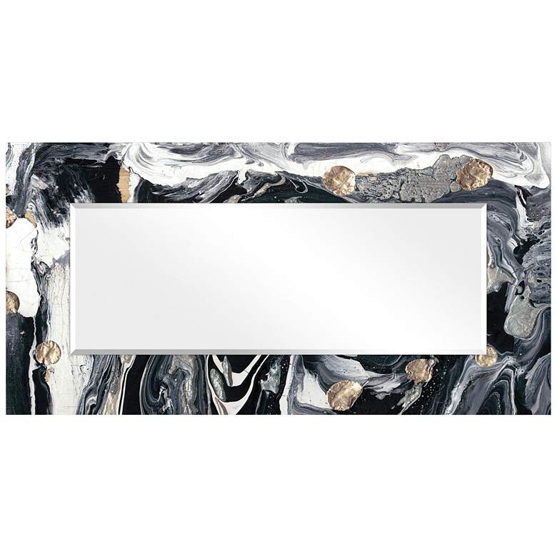 Image 6 Ebony and Ivory Art Glass 36" x 72" Rectangular Wall Mirror more views