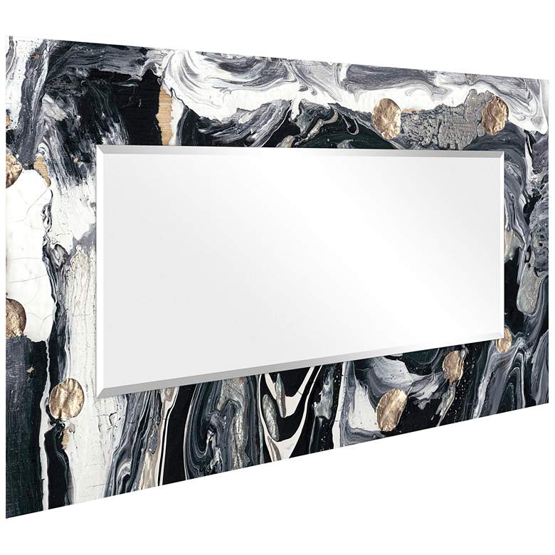 Image 7 Ebony and Ivory Art Glass 36 inch x 72 inch Rectangular Wall Mirror more views