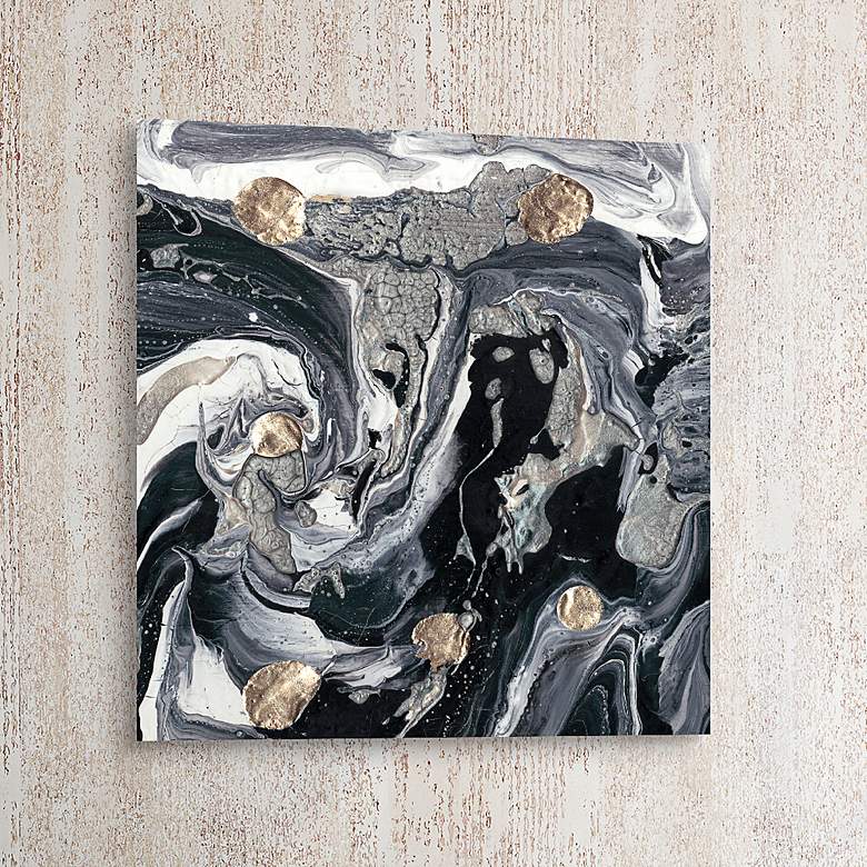 Image 2 Ebony and Ivory B 38" Square Tempered Glass Graphic Wall Art