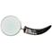 Ebony Black and Ivory 15" Long Horn Magnifying Glass