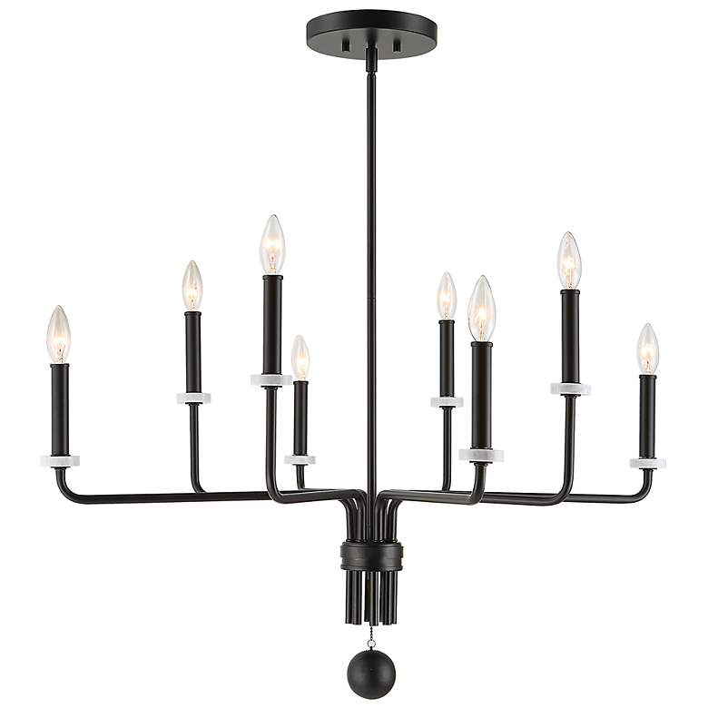 Image 2 Ebony Elegance 34 inch Wide Matte Black 8-Light Chandelier