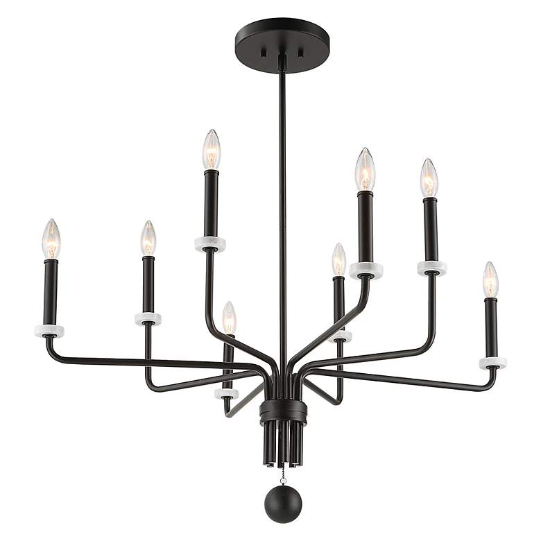 Image 3 Ebony Elegance 34" Wide Matte Black 8-Light Chandelier more views
