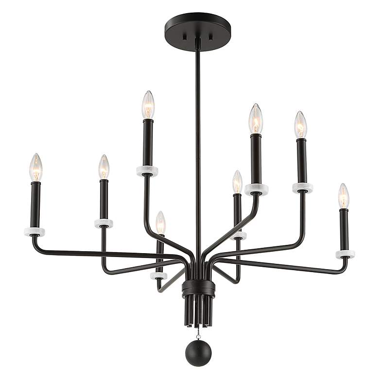 Image 3 Ebony Elegance 34 inch Wide Matte Black 8-Light Chandelier more views