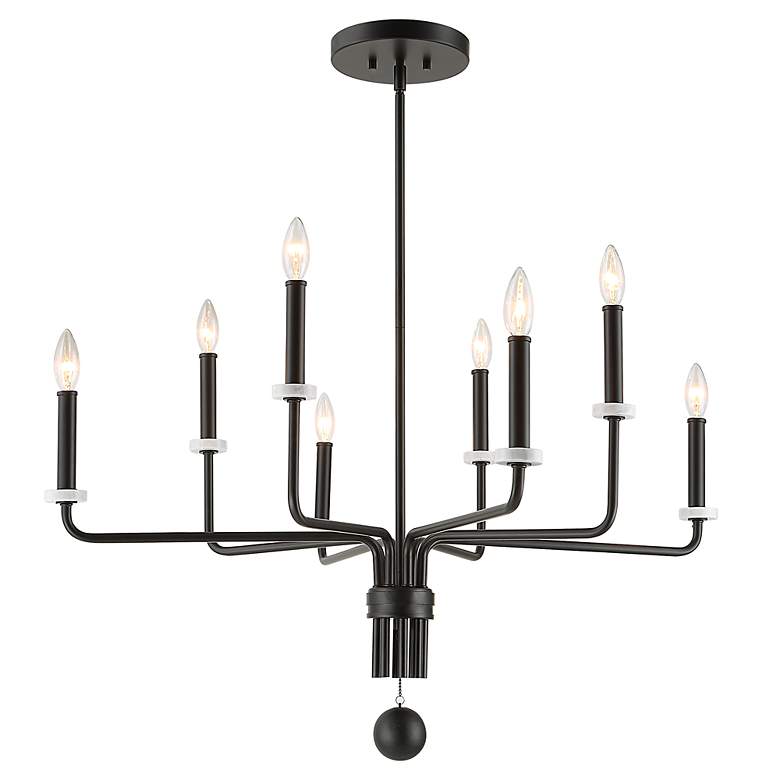 Image 4 Ebony Elegance 34" Wide Matte Black 8-Light Chandelier more views