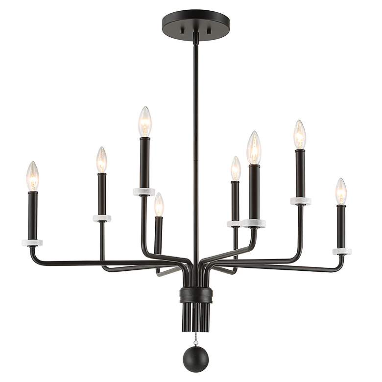 Image 4 Ebony Elegance 34 inch Wide Matte Black 8-Light Chandelier more views