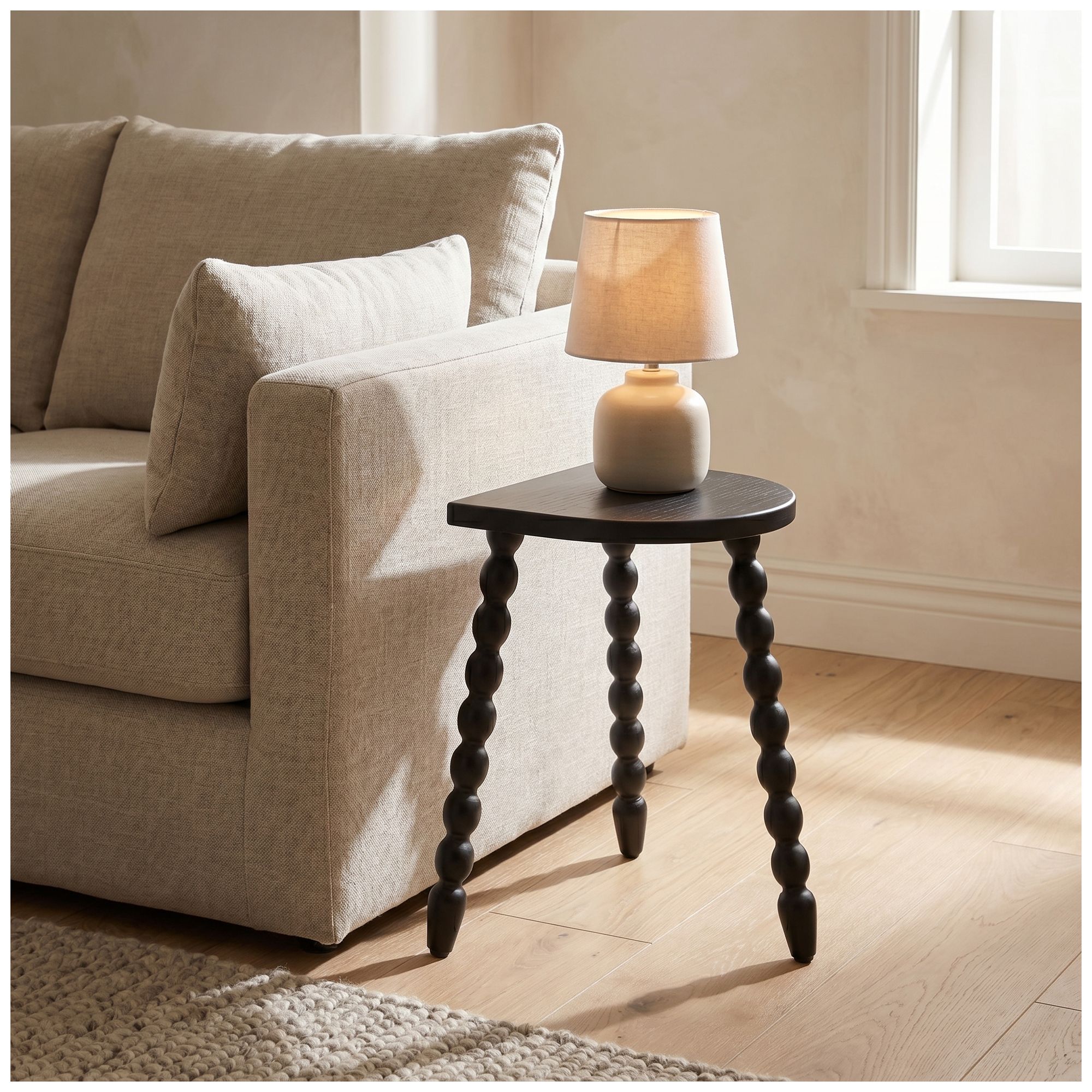 Image 2 Ebony Modern Rustic Side Table in Wood Veneer more views