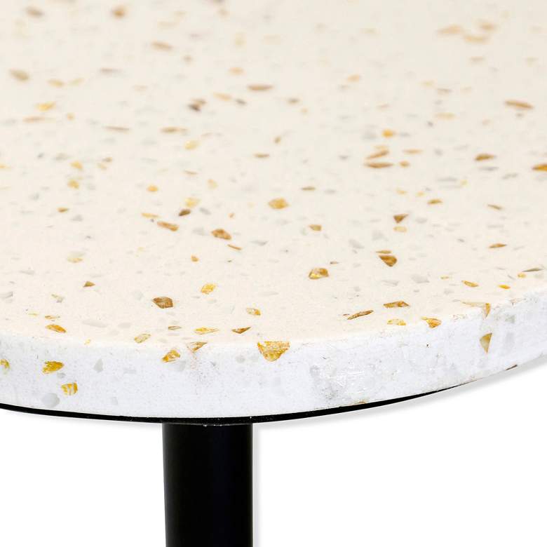 Image 2 Ebony Pedestal Drinking Table With White & Gold Flaked Top more views