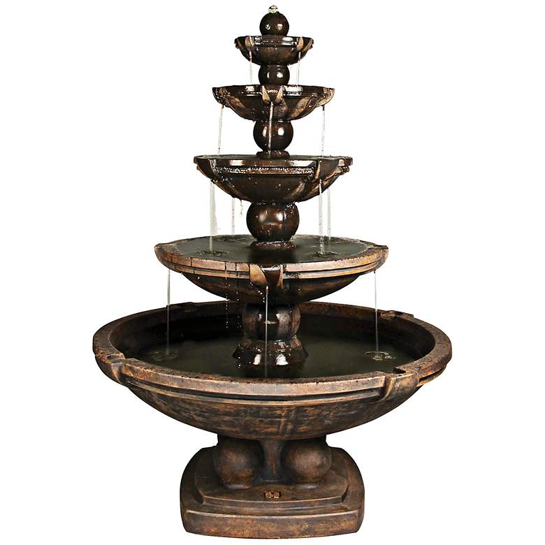 Image 1 Ebony Spheres 68 1/2 inch High Traditional Stone Fountain