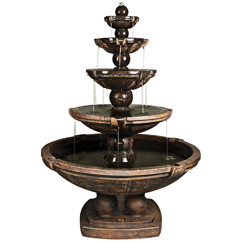Image 1 Ebony Spheres 68 1/2" High Traditional Stone Fountain