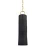 2_eBrookville 5" Wide Aged Brass Pendant Light with Black Ceramic