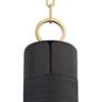 eBrookville 5" Wide Aged Brass Pendant Light with Black Ceramic