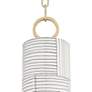 eBrookville 5" Wide Aged Brass Pendant Light with Stripe Ceramic