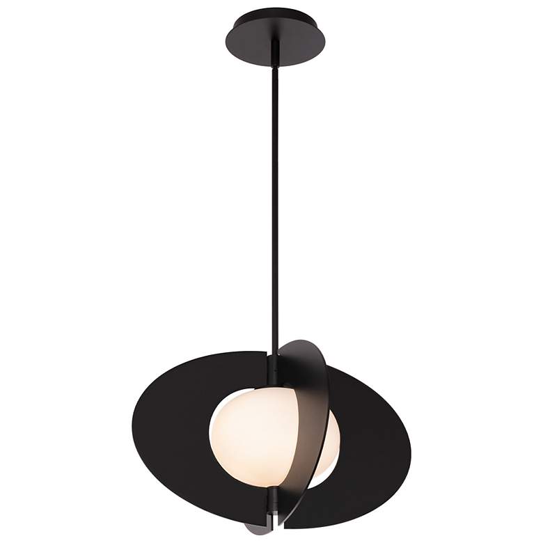 Image 2 Echelon 10"H x 16"W 1-Light Pendant in Black
