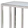 Echelon 11" Wide White Marble Polished Nickel Sofa Hugger Table