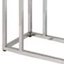 Thumbnail3 of Echelon 11" Wide White Marble Polished Nickel Sofa Hugger Table more views