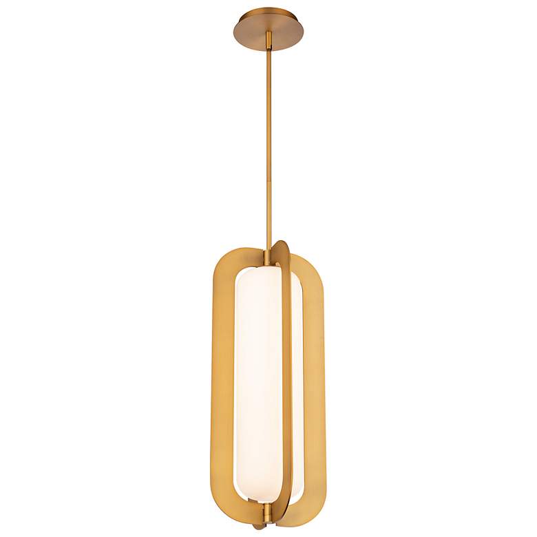 Image 1 Echelon 21.63"H x 9"W 1-Light Pendant in Aged Brass