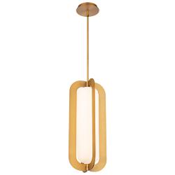 Echelon 21.63"H x 9"W 1-Light Pendant in Aged Brass