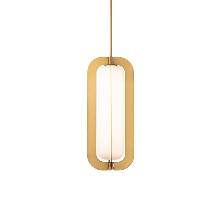 Image 2 Echelon 21.63"H x 9"W 1-Light Pendant in Aged Brass more views