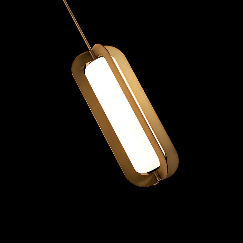 Image 4 Echelon 21.63"H x 9"W 1-Light Pendant in Aged Brass more views