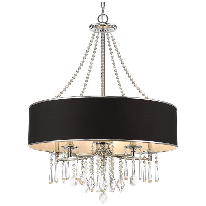 Image 1 Echelon 26 1/4" Wide 5-Light Chandelier in Chrome with Tuxedo Shade