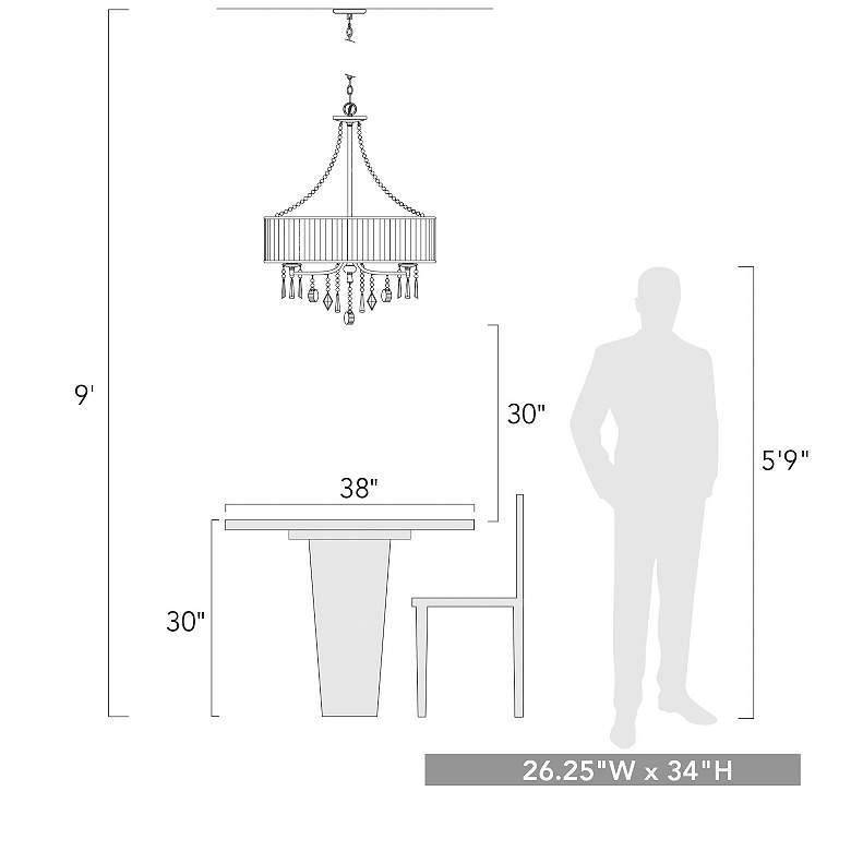 Image 7 Echelon 26 1/4" Wide Chrome and Crystal Shaded Chandelier more views