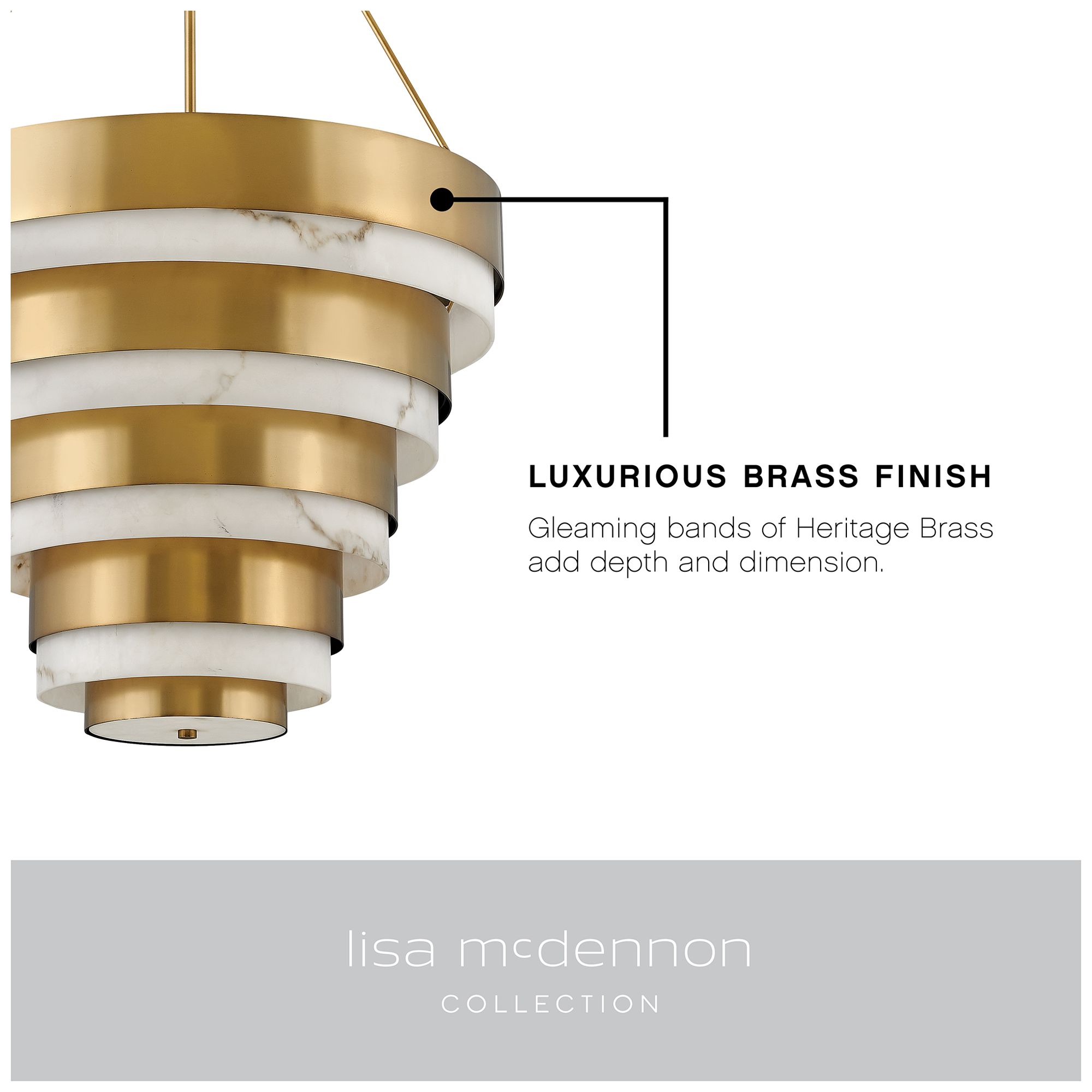 Echelon 27 1/4" Wide Brass 8-Light Multi-Tier Chandelier