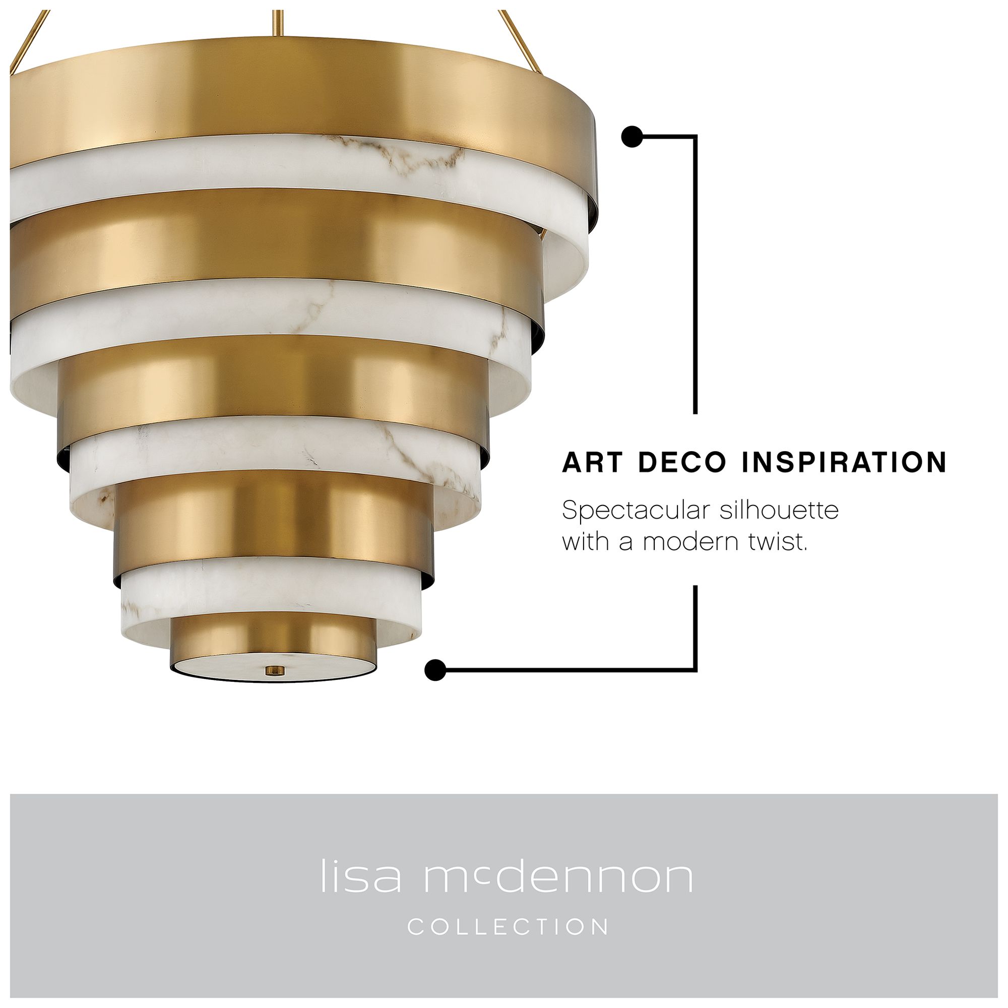 Echelon 27 1/4" Wide Brass 8-Light Multi-Tier Chandelier