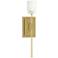 Echo 16.2" High Modern Brass Sconce With Cast Glass Shade