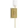 Echo 16.2" High Modern Brass Sconce With Cast Glass Shade