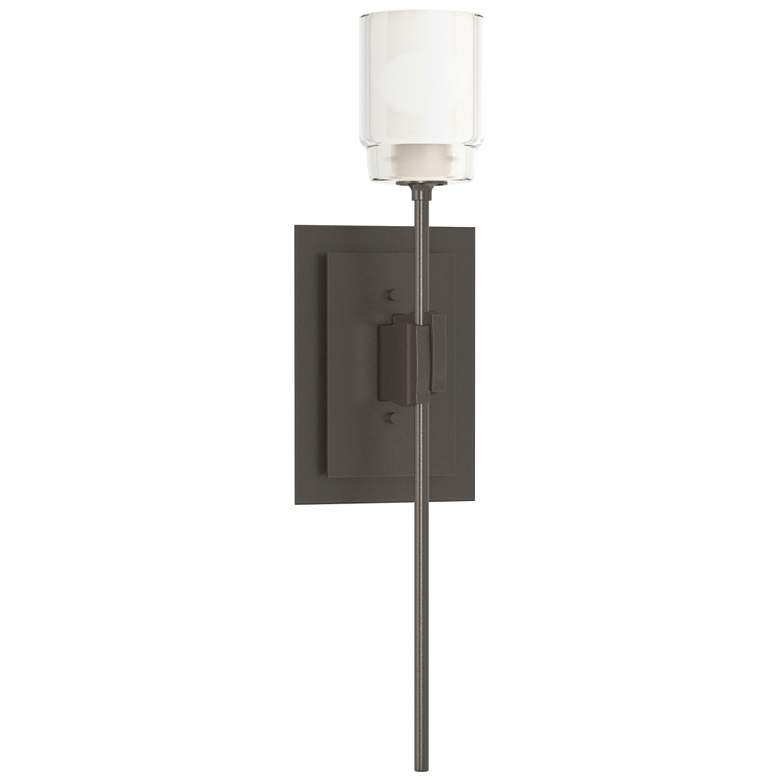 Image 1 Echo 16.2" High Oil Rubbed Bronze Sconce With Cast Glass Shade