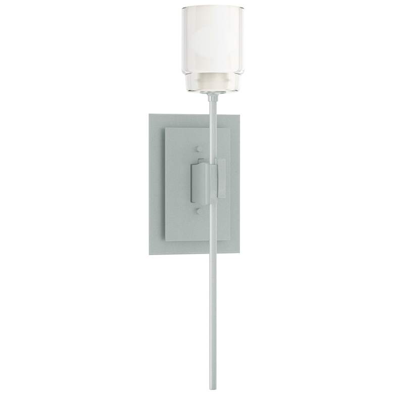 Image 1 Echo 16.2" High Vintage Platinum Sconce With Cast Glass Shade