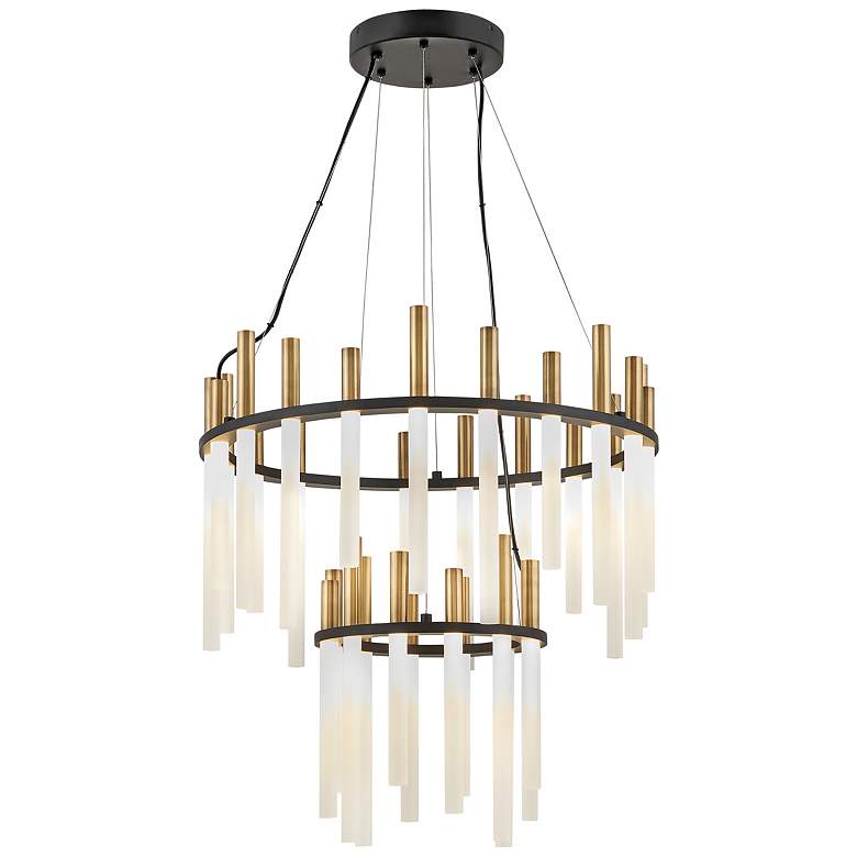Image 1 Echo 26" Wide Heritage Brass Black 33-Light LED Chandelier