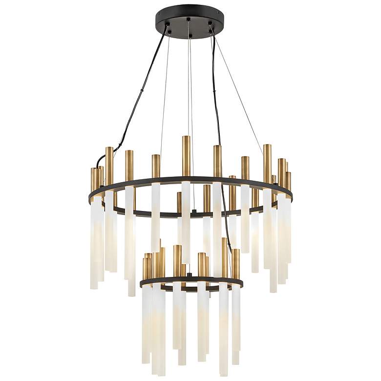 Image 1 Echo 26 inch Wide Heritage Brass Black 33-Light LED Chandelier