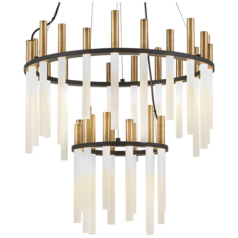 Image 3 Echo 26" Wide Heritage Brass Black 33-Light LED Chandelier more views