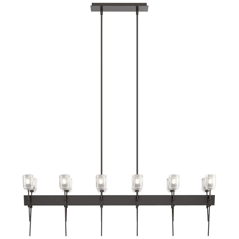 Image 1 Echo 48" Wide 12-Light Oil Rubbed Bronze Linear Pendant w/ Cast Glass