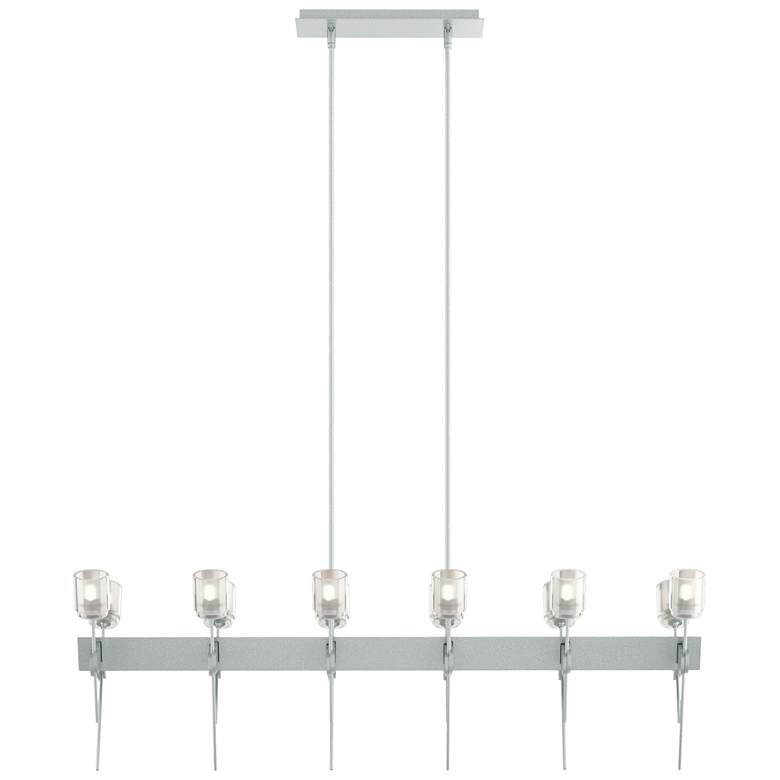 Image 1 Echo 48" Wide 12-Light Vintage Platinum Linear Pendant w/ Cast Glass S
