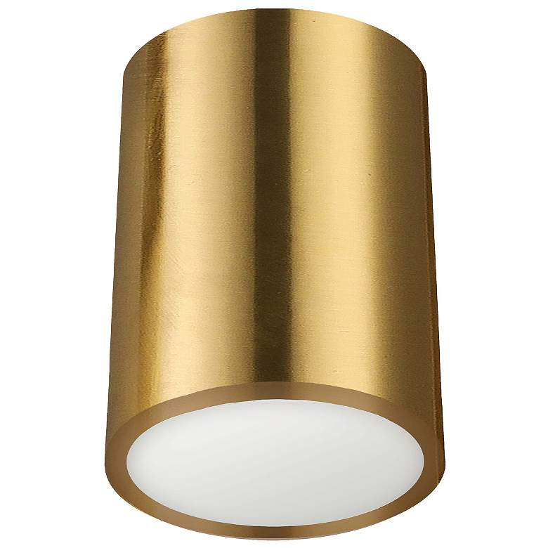 Image 1 Echo 5.25"W Aged Brass 12W Flush Mount With Frosted Acrylic Diffuser
