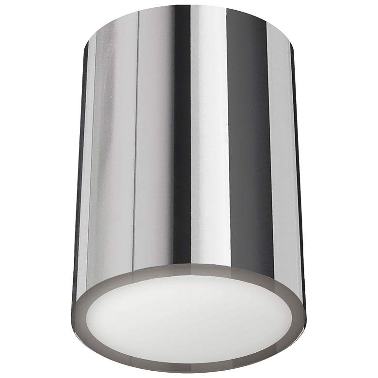 Image 1 Echo 5.25"W Polished Chrome 12W Flush Mount w/ Frosted Diffuser
